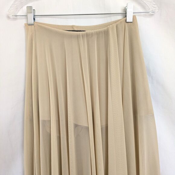 Akira Mesh Skirt Overlay Shorts Size S Tan Nude Ballet Dance Boho Black Label - Picture 4 of 15